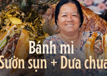 Tiệm bánh mì hơn 40 năm tuổi nức tiếng với topping sườn sụn giòn sần sật ăn cùng dưa chua lạ miệng, size to nhất lên đến 70.000VNĐ/chiếc