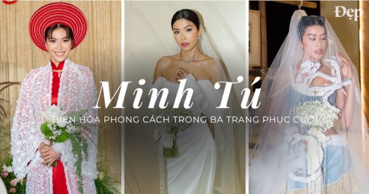 Minh Tú biến hóa từ đồ cưới thập niên 70 đến tương lai phóng khoáng và quyến rũ
